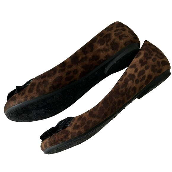 FERGALICIOUS SHOES BY FERGIE LEOPARD BALLERINAS BALLET FLAT SHOES RUFFLE 7.5M - Picture 3 of 8